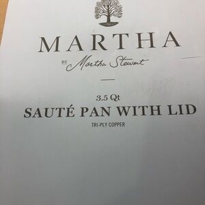 NIB MARTHA STEWART SIGNATURE 3.5qt Tri-ply Stainless Steel Copper Saute Pan-11"